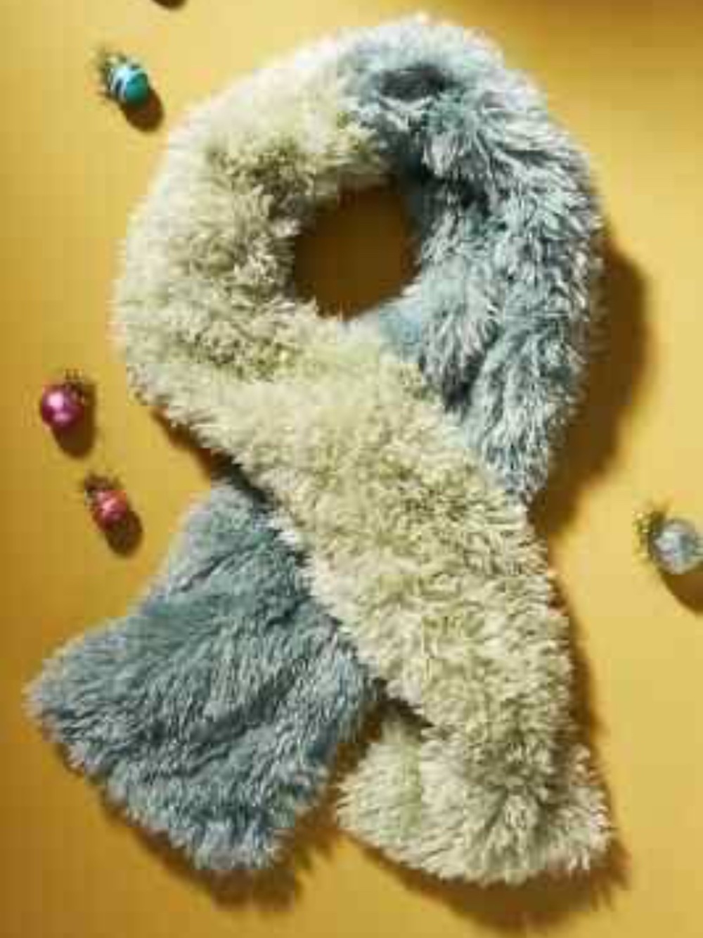 NWT Anthropologie Green Fuzzy Colorblock Scarf